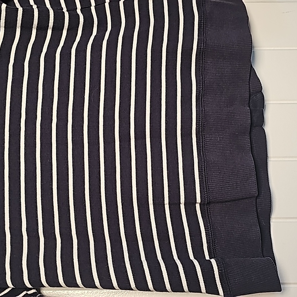 Pendleton MP navy blue/white striped ruffled cardigan - Picture 11 of 15